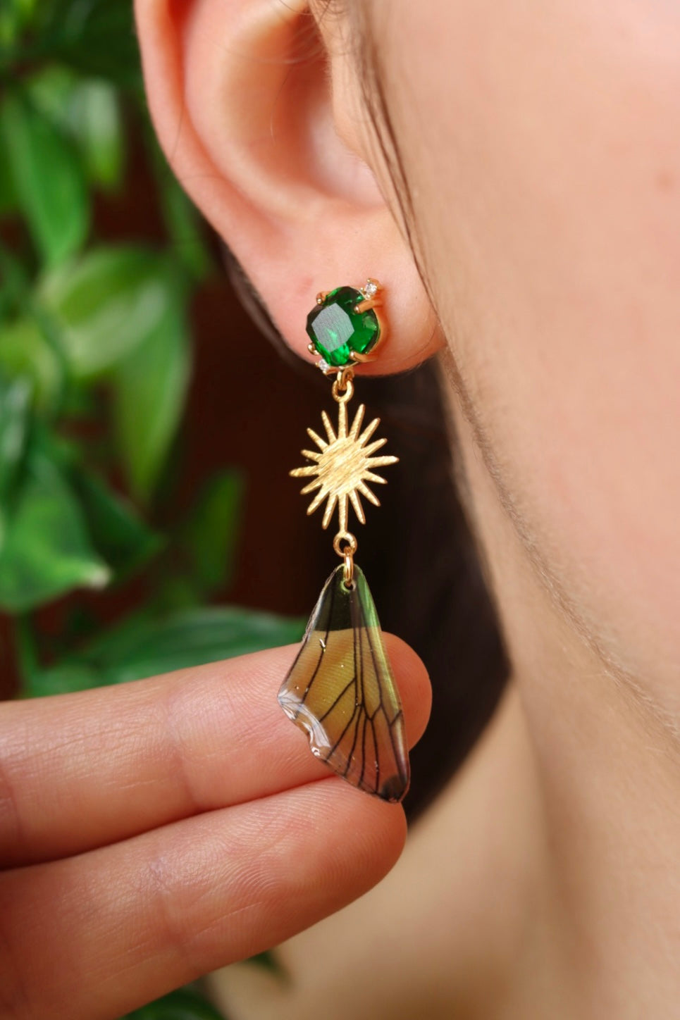 Fairy wing stud earrings