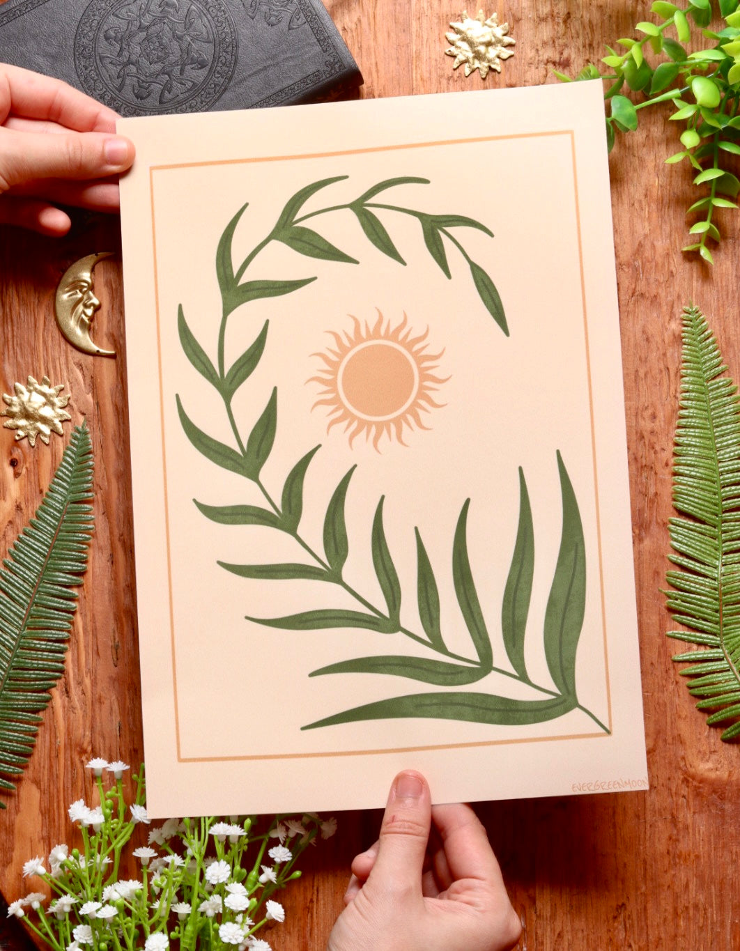 Sun leaf - framed art print