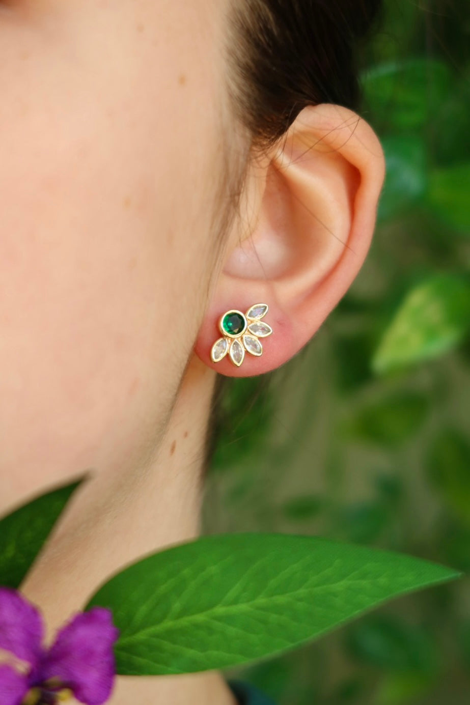 Butterfly flower earrings set