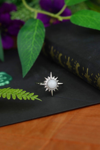 Silver sunstone ring