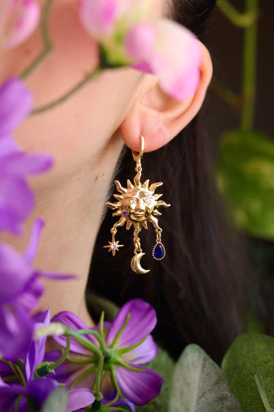 Sun celestial charm earrings