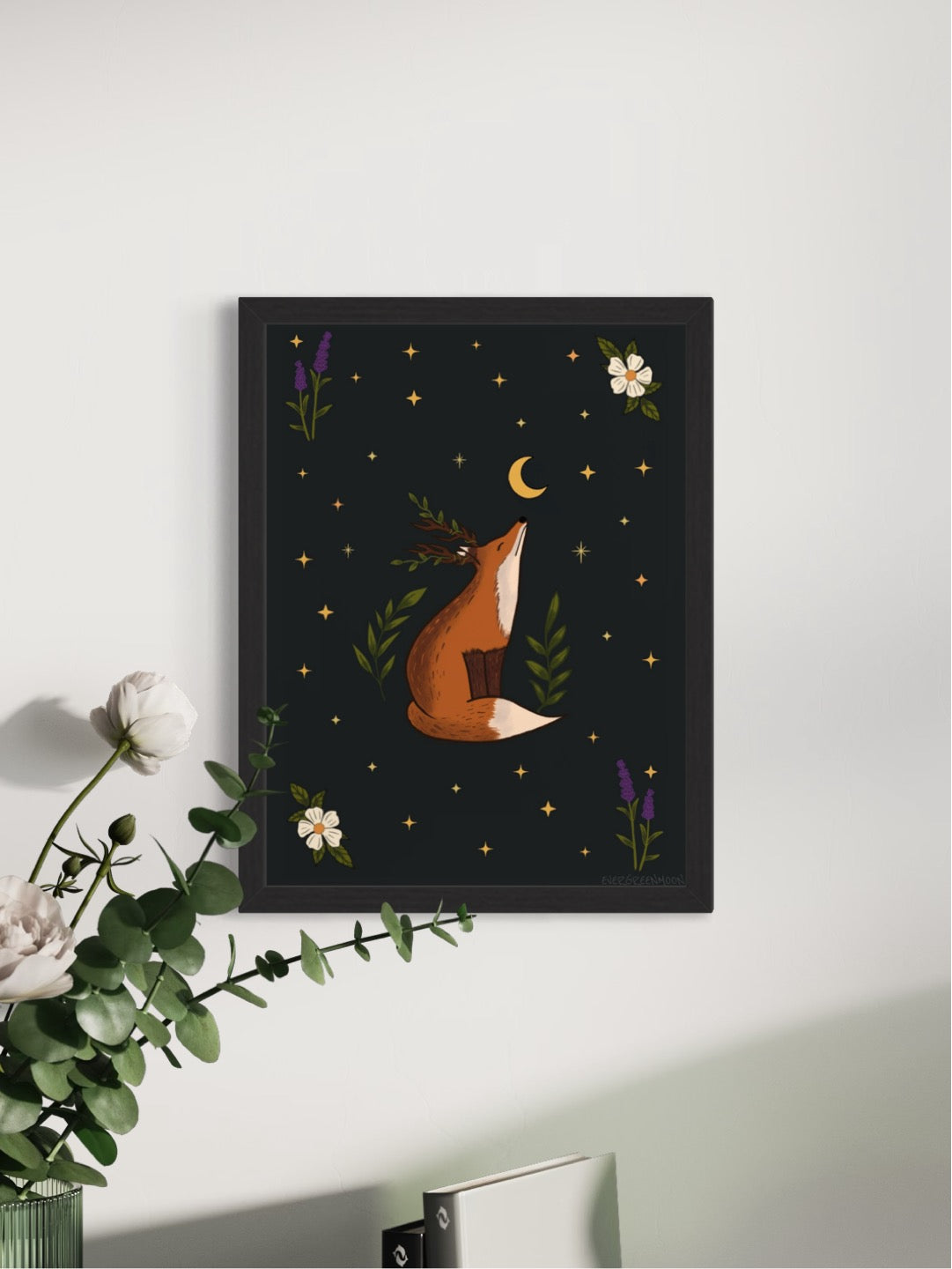 Celestial fox - framed art print