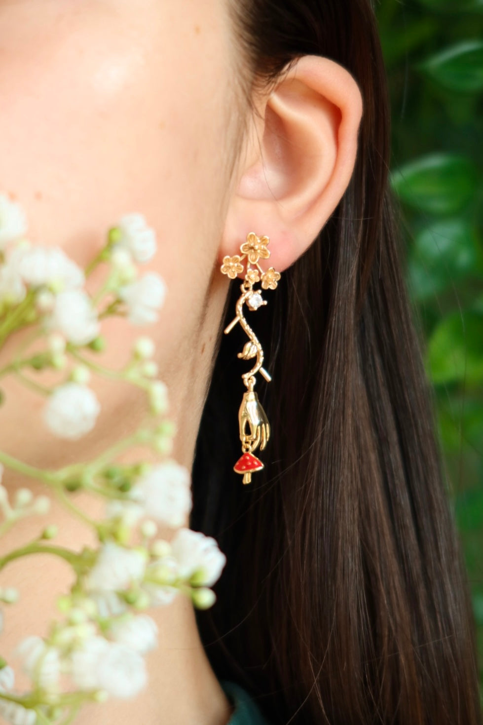 Mushroom foraging stud earrings