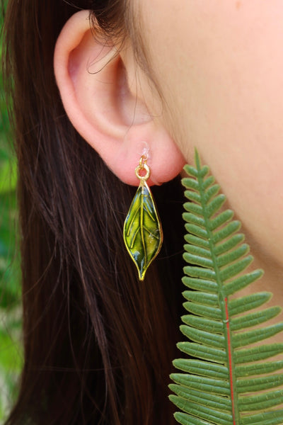 Leaf clip on earrings