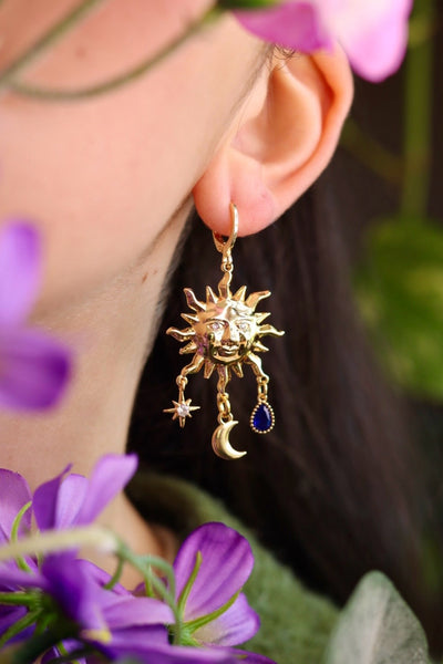 Sun celestial charm earrings