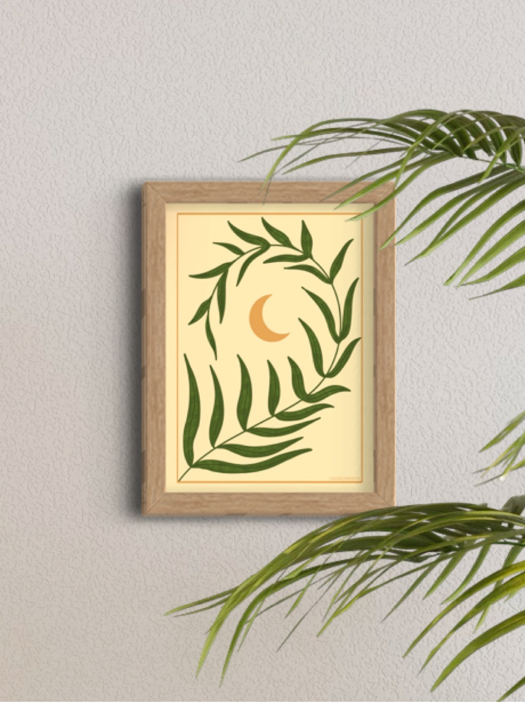 Moon leaf - framed art print