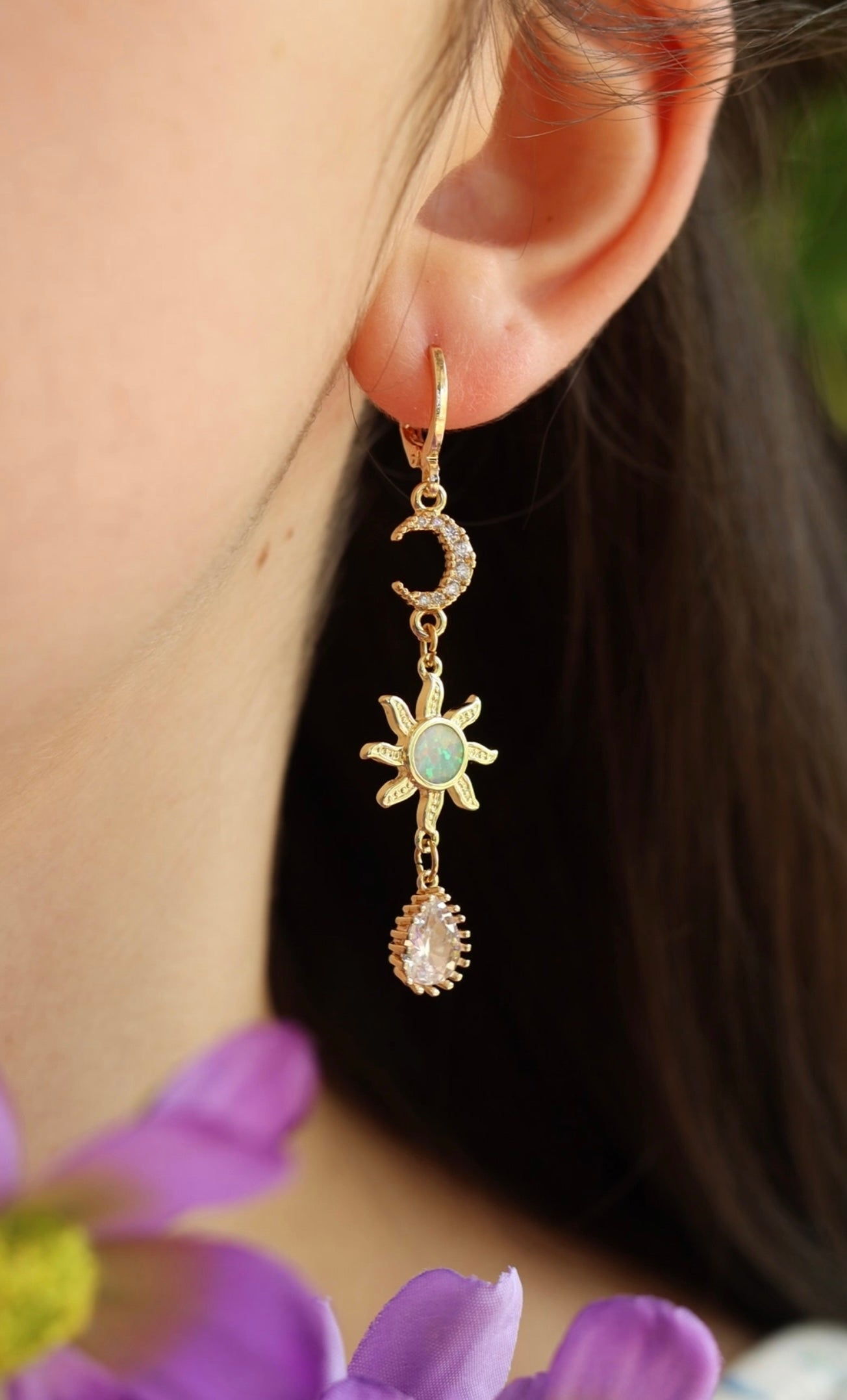 Sun opalite earrings