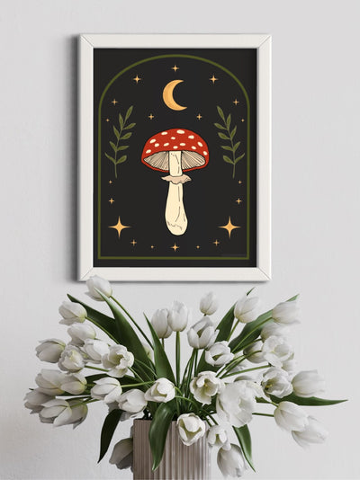 Celestial Toadstool mushroom - framed art print