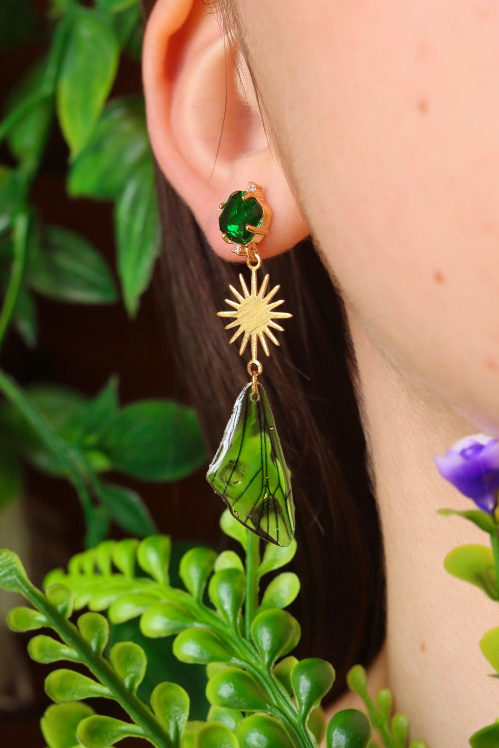 Fairy wing stud earrings