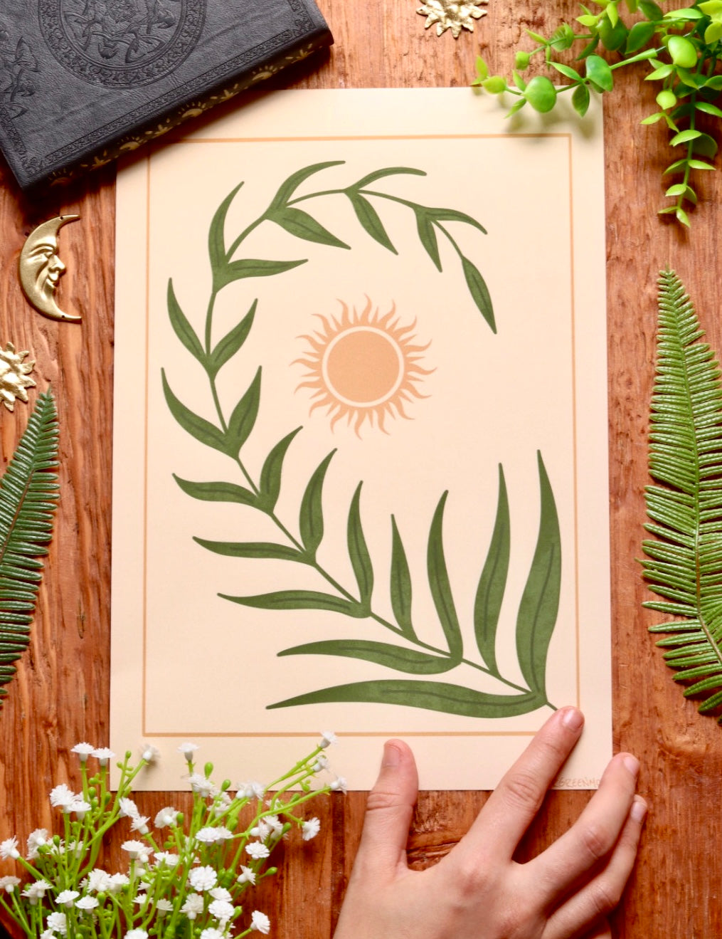 Sun leaf - framed art print