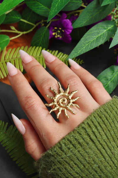 Sun swirl rings gold or silver