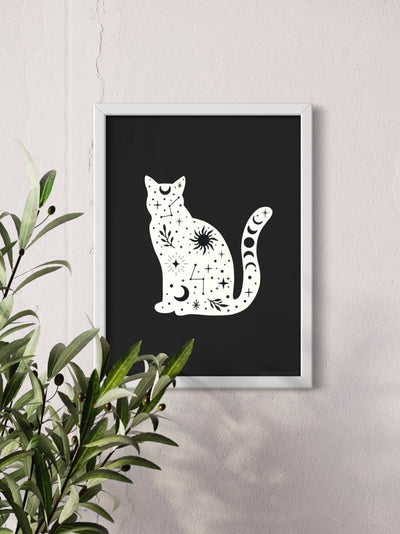 Celestial cat - framed art print