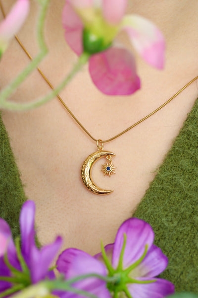 Moon and star necklace