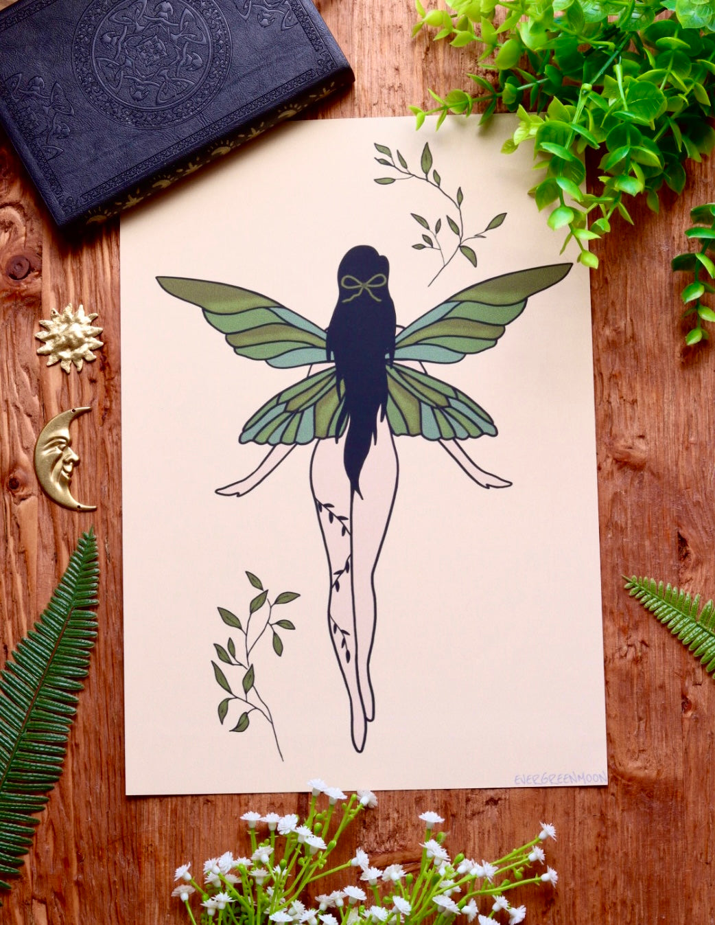 Leaf fairy - framed art print