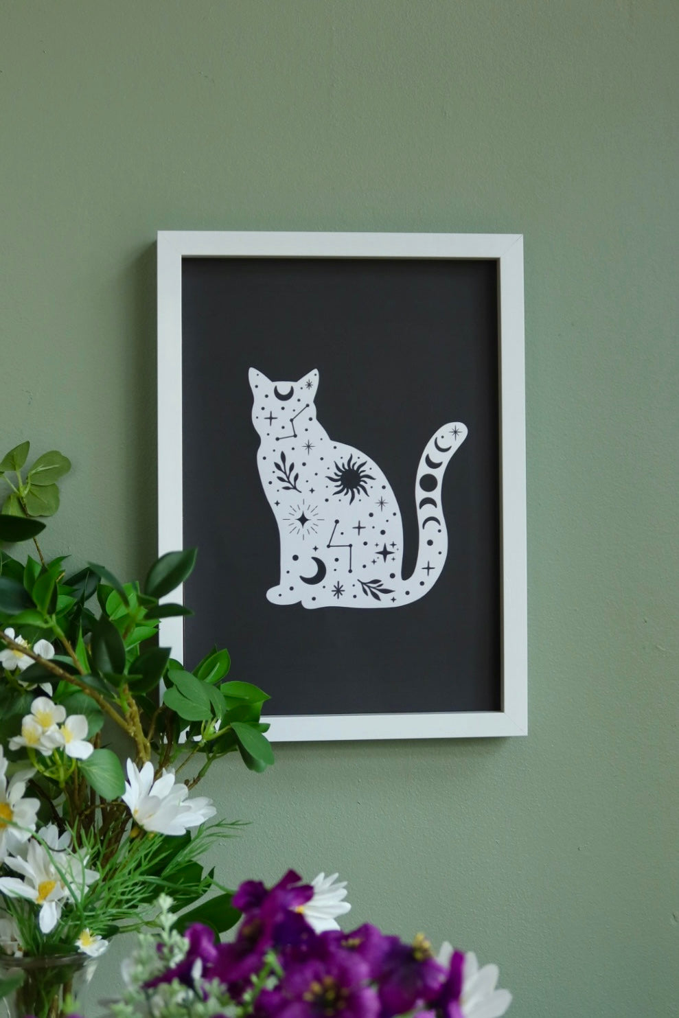 Celestial cat - framed art print