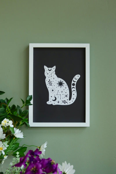 Celestial cat - framed art print