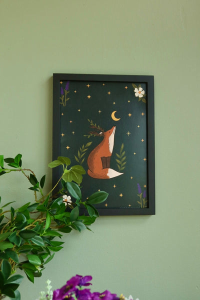 Celestial fox - framed art print