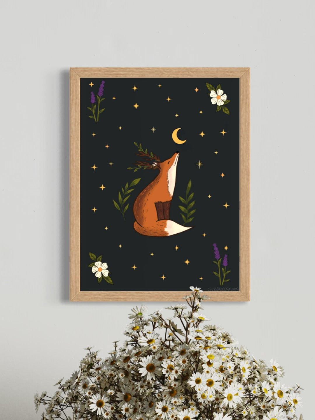 Celestial fox - framed art print