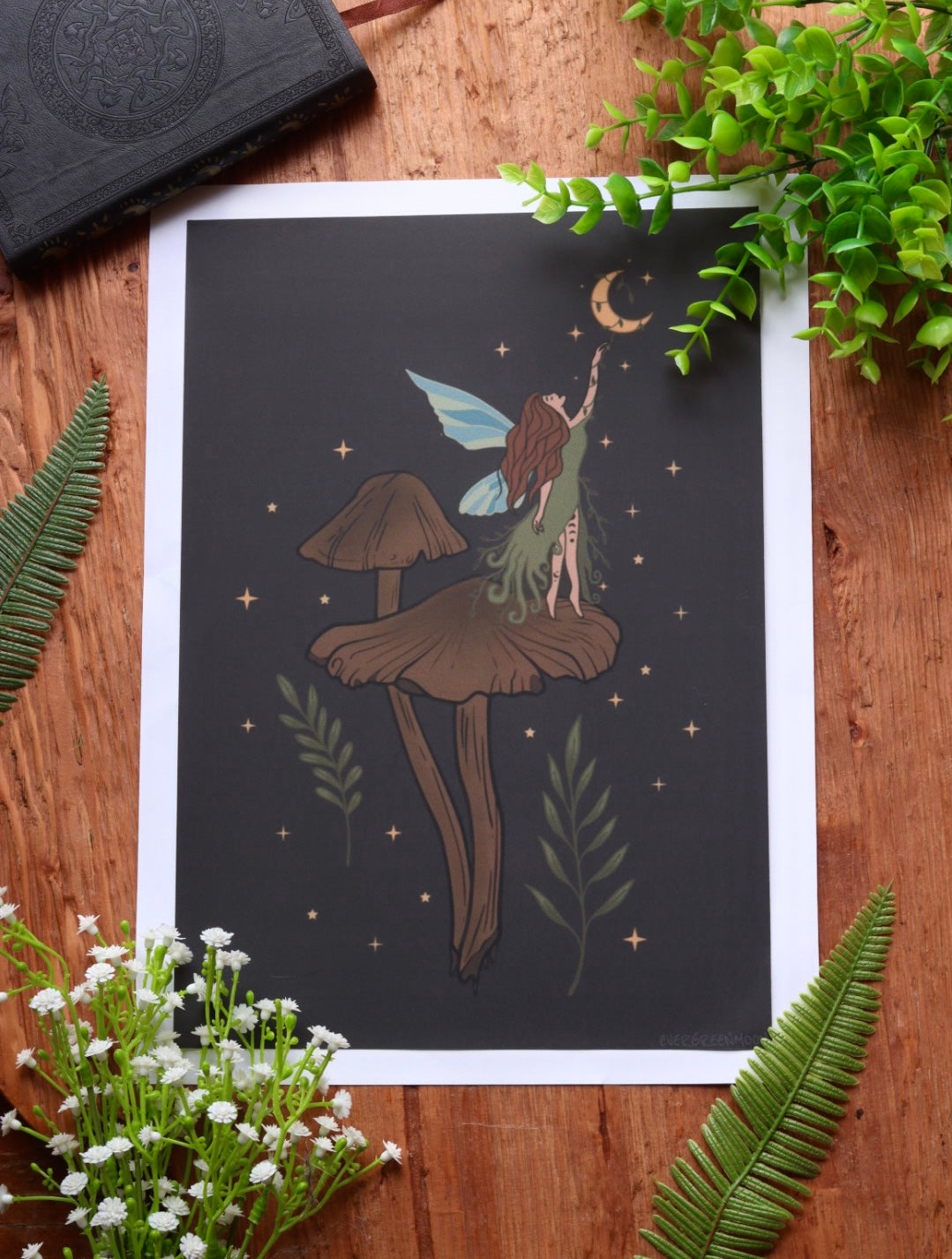 Mushroom fairy - framed art print