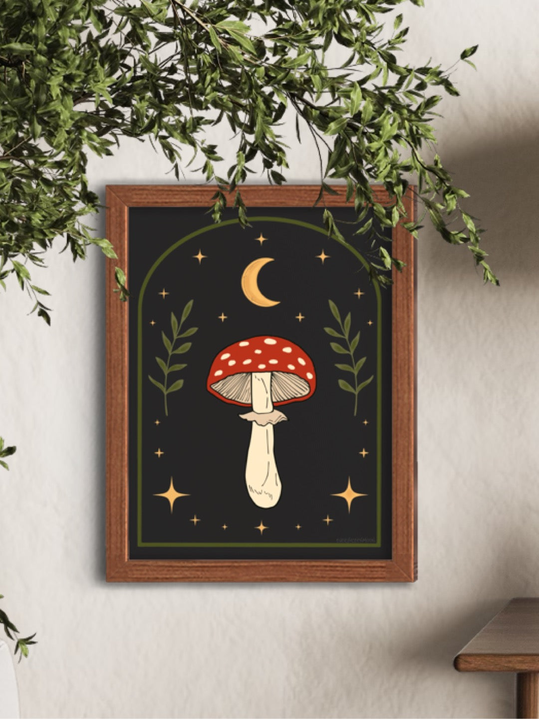 Celestial Toadstool mushroom - framed art print