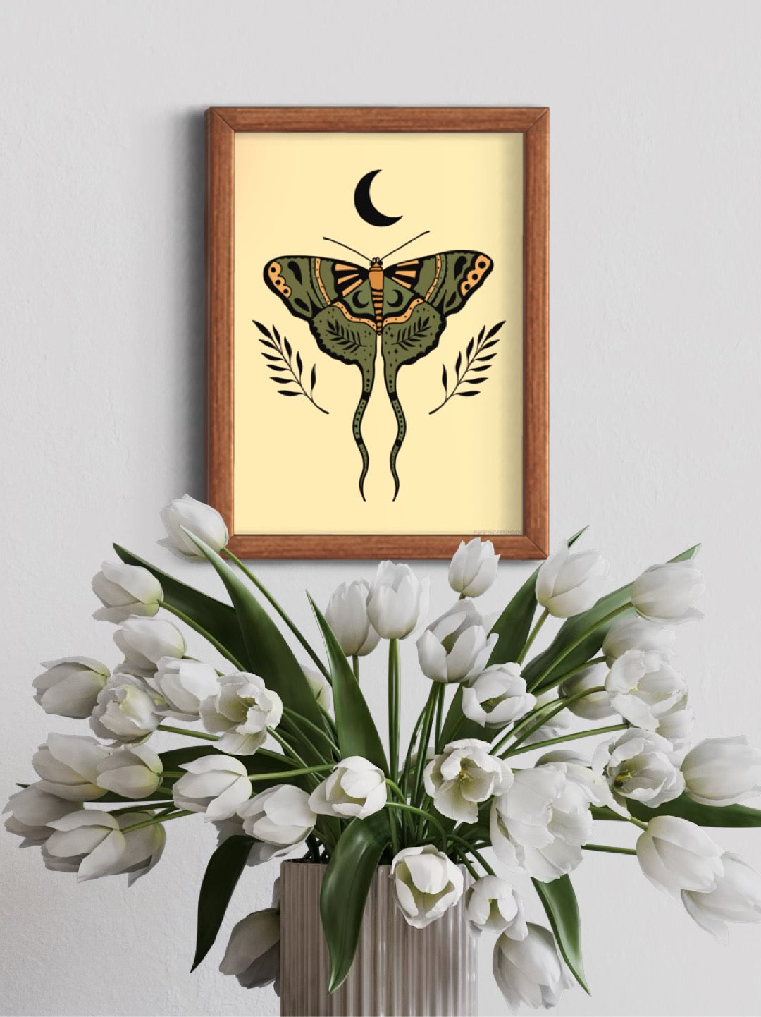 Moon moth - framed art print