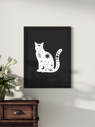 Celestial cat - framed art print