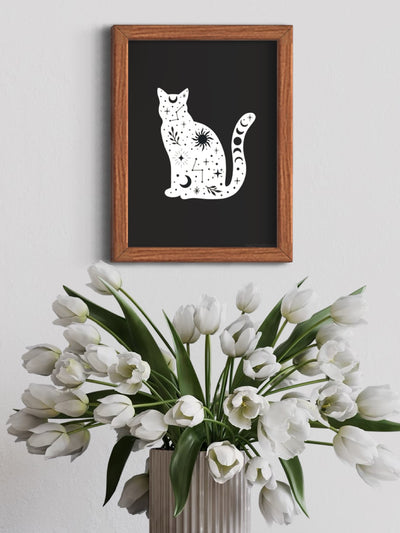 Celestial cat - framed art print