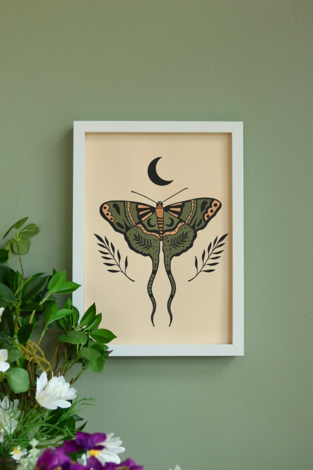 Moon moth - framed art print