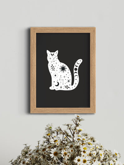 Celestial cat - framed art print