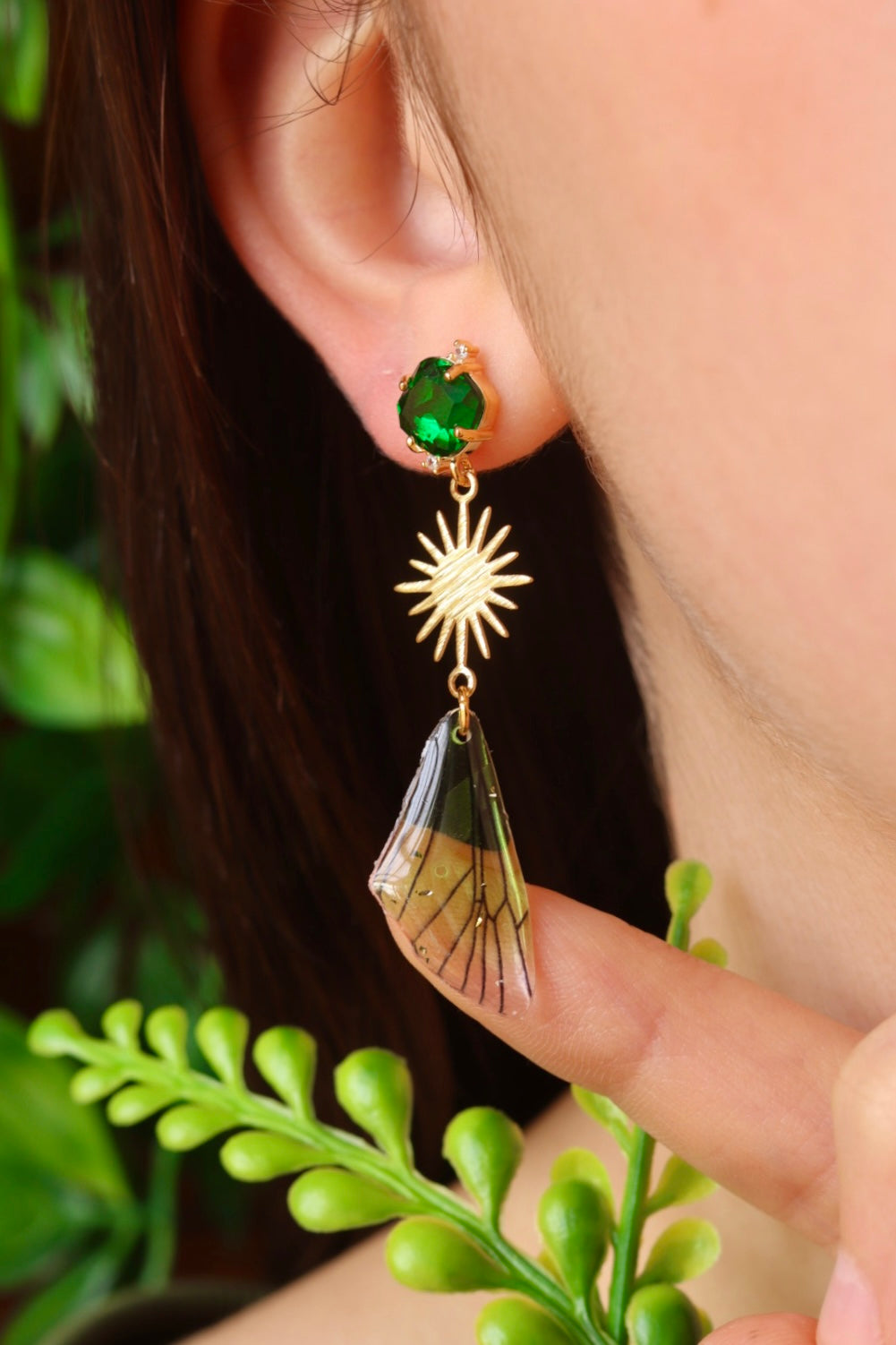 Fairy wing stud earrings