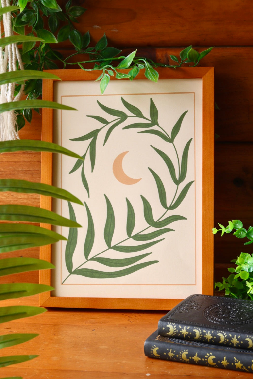 Moon leaf - framed art print