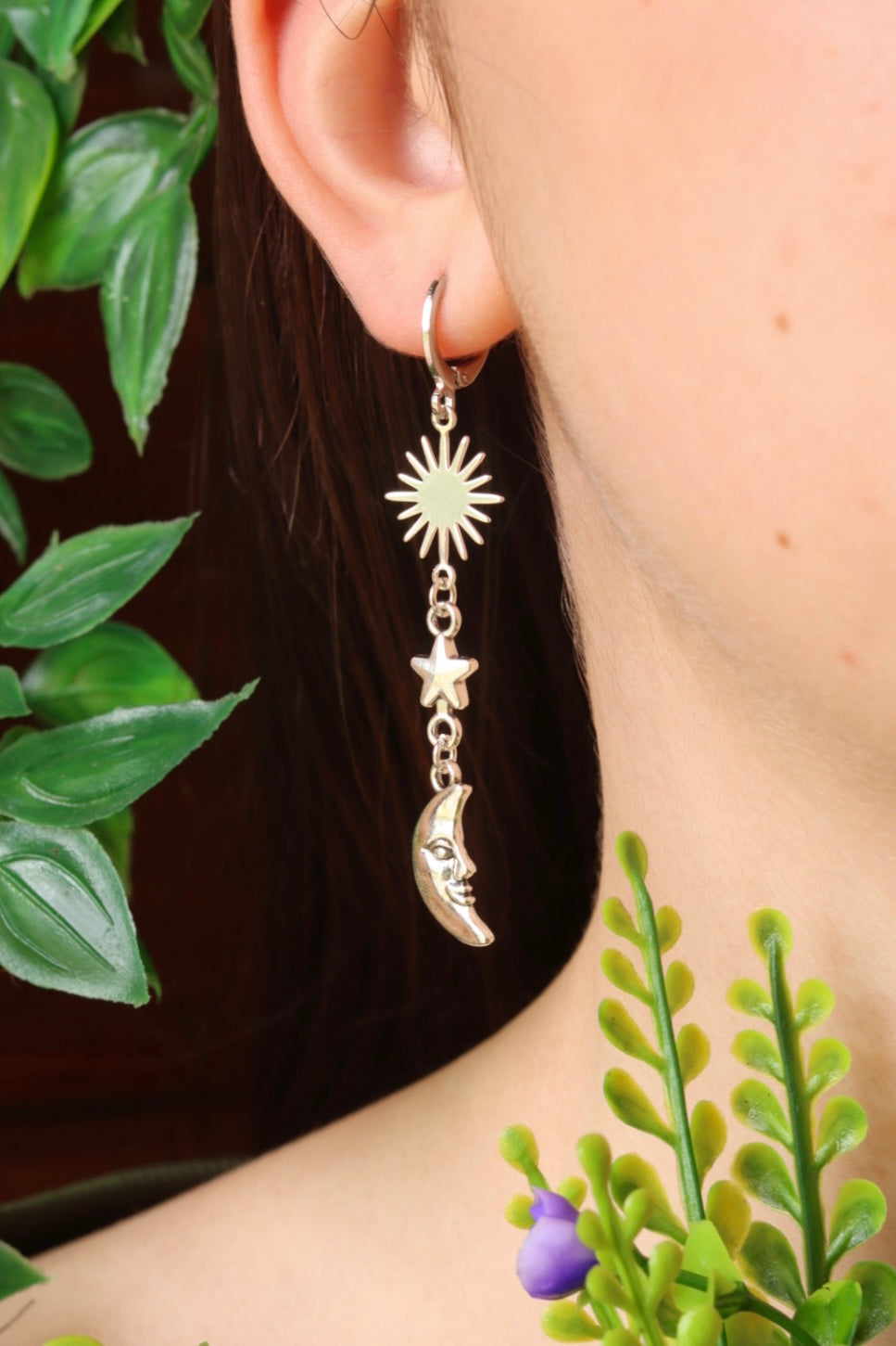 Moon star earrings