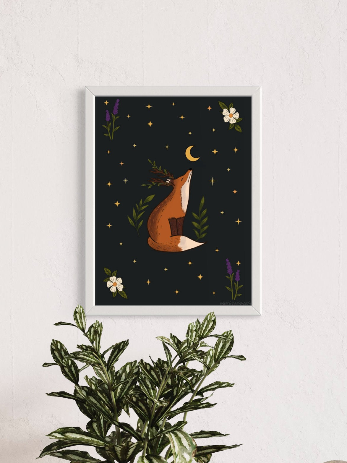 Celestial fox - framed art print