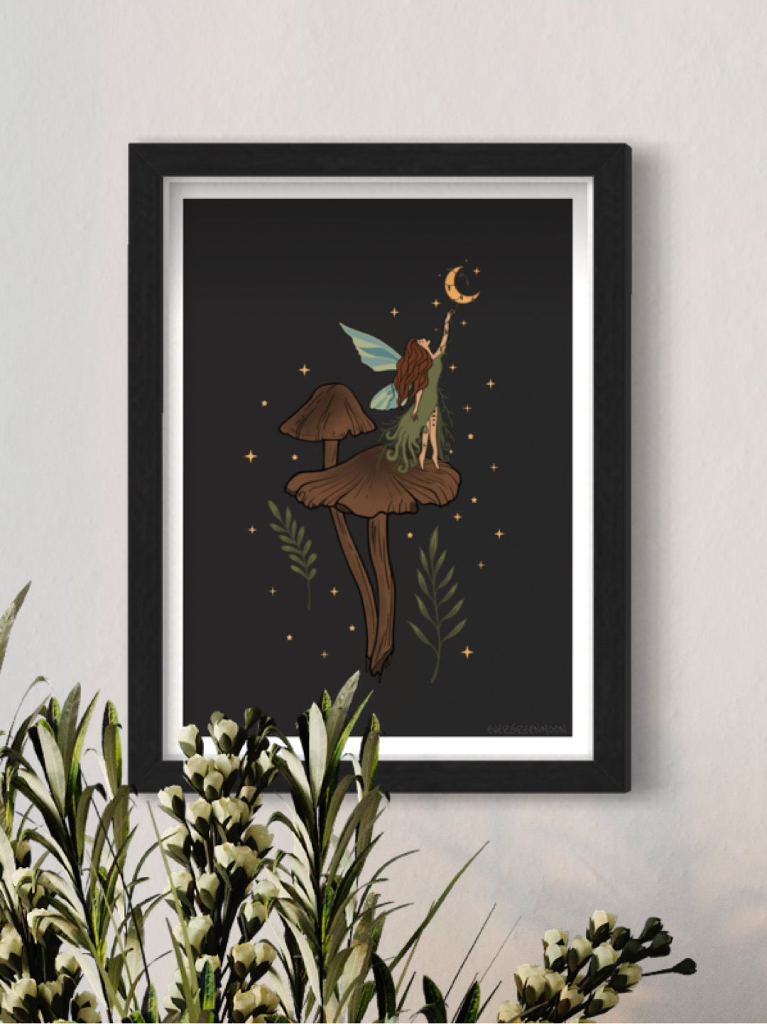 Mushroom fairy - framed art print