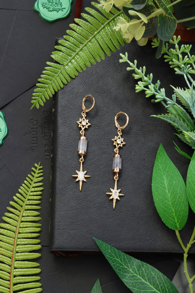 Star crystal stone earrings