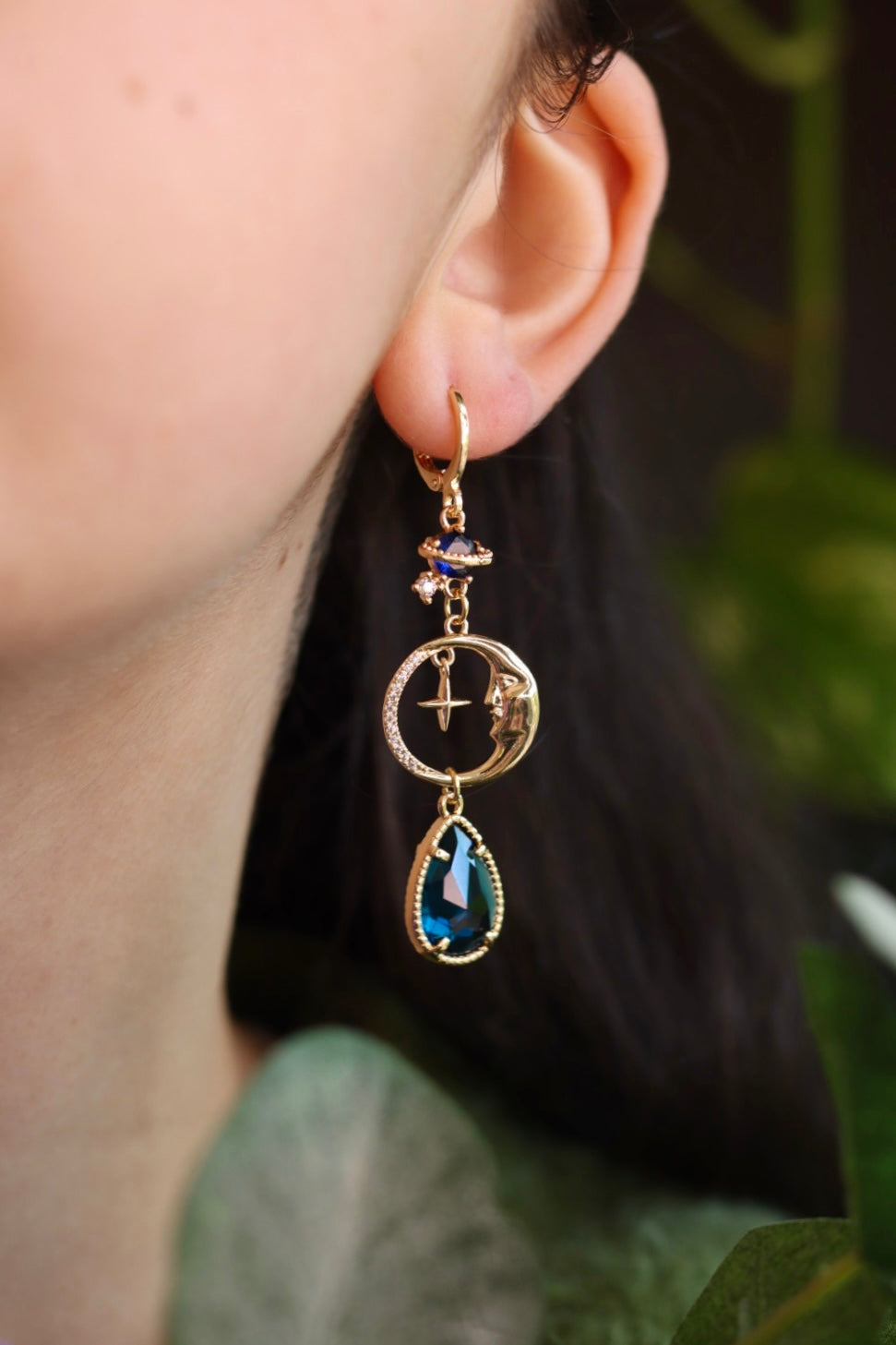 Blue moon earrings