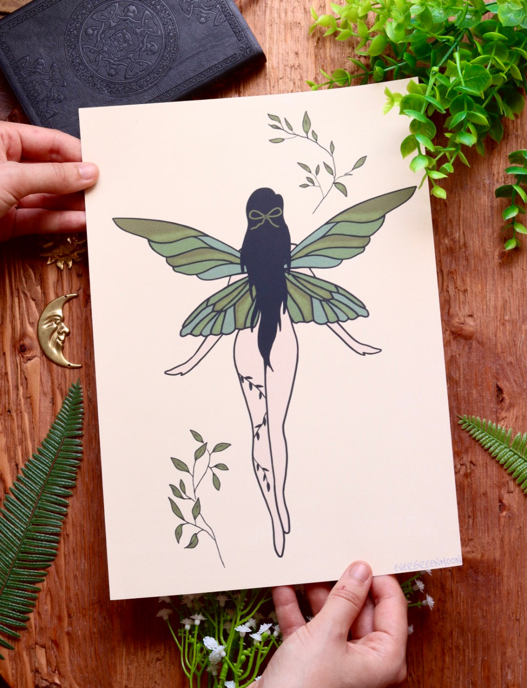 Leaf fairy - framed art print