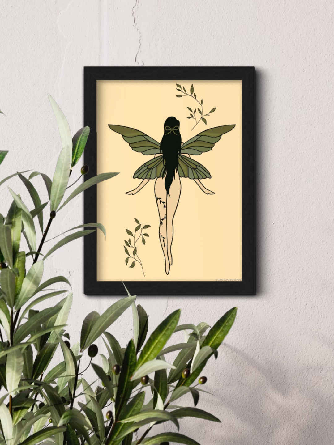 Leaf fairy - framed art print