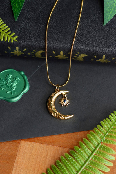 Moon and star necklace