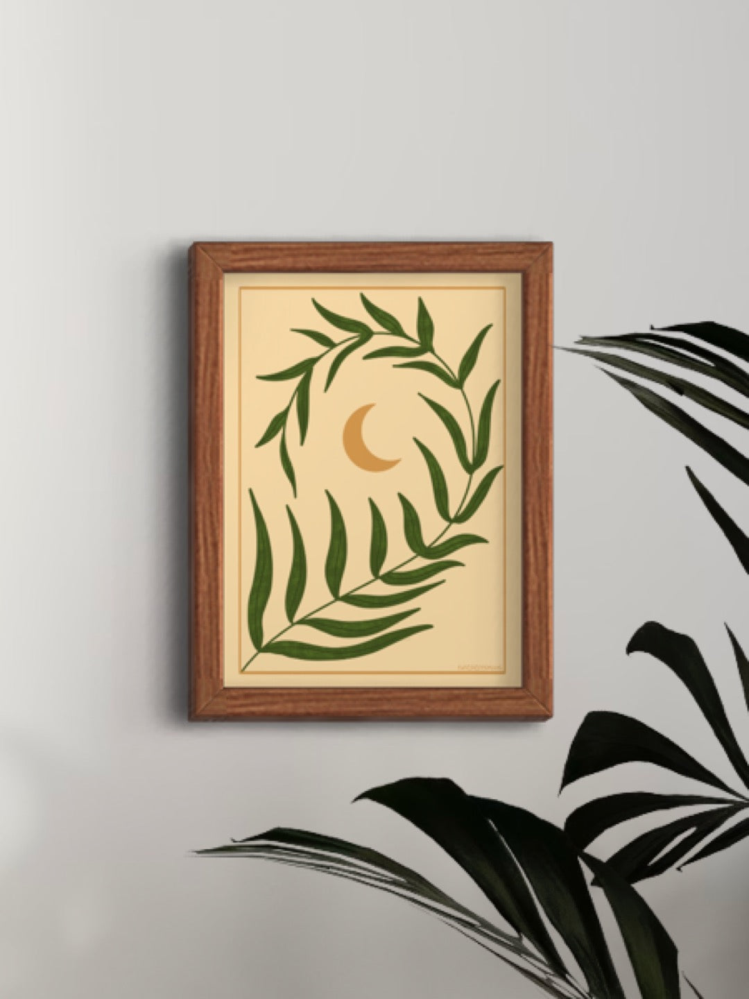 Moon leaf - framed art print