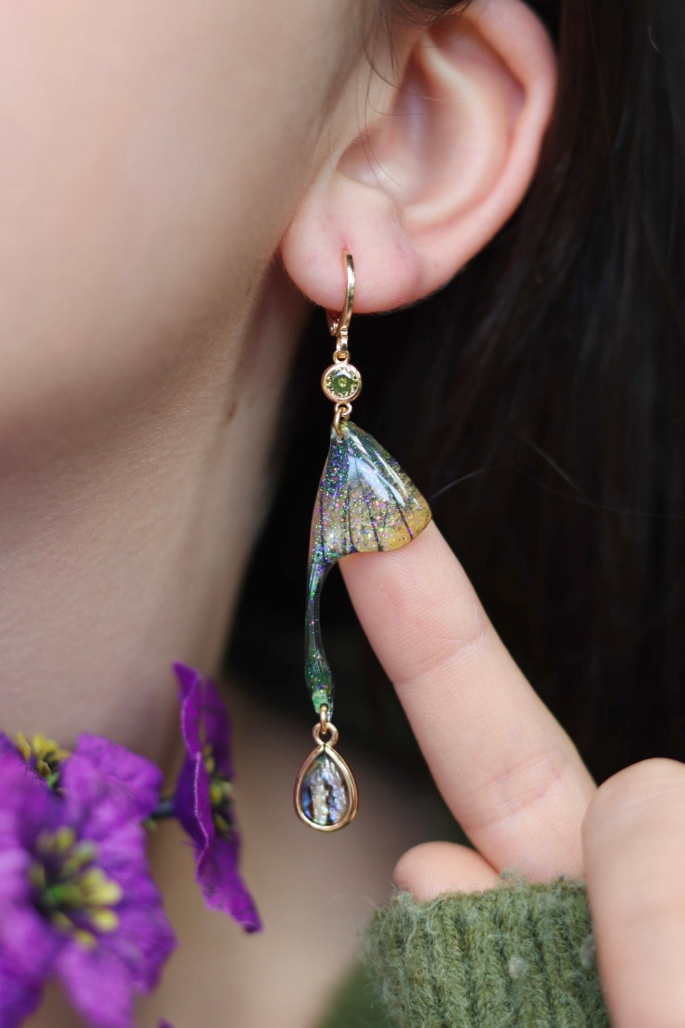 Moonlit Moth Wing Earrings