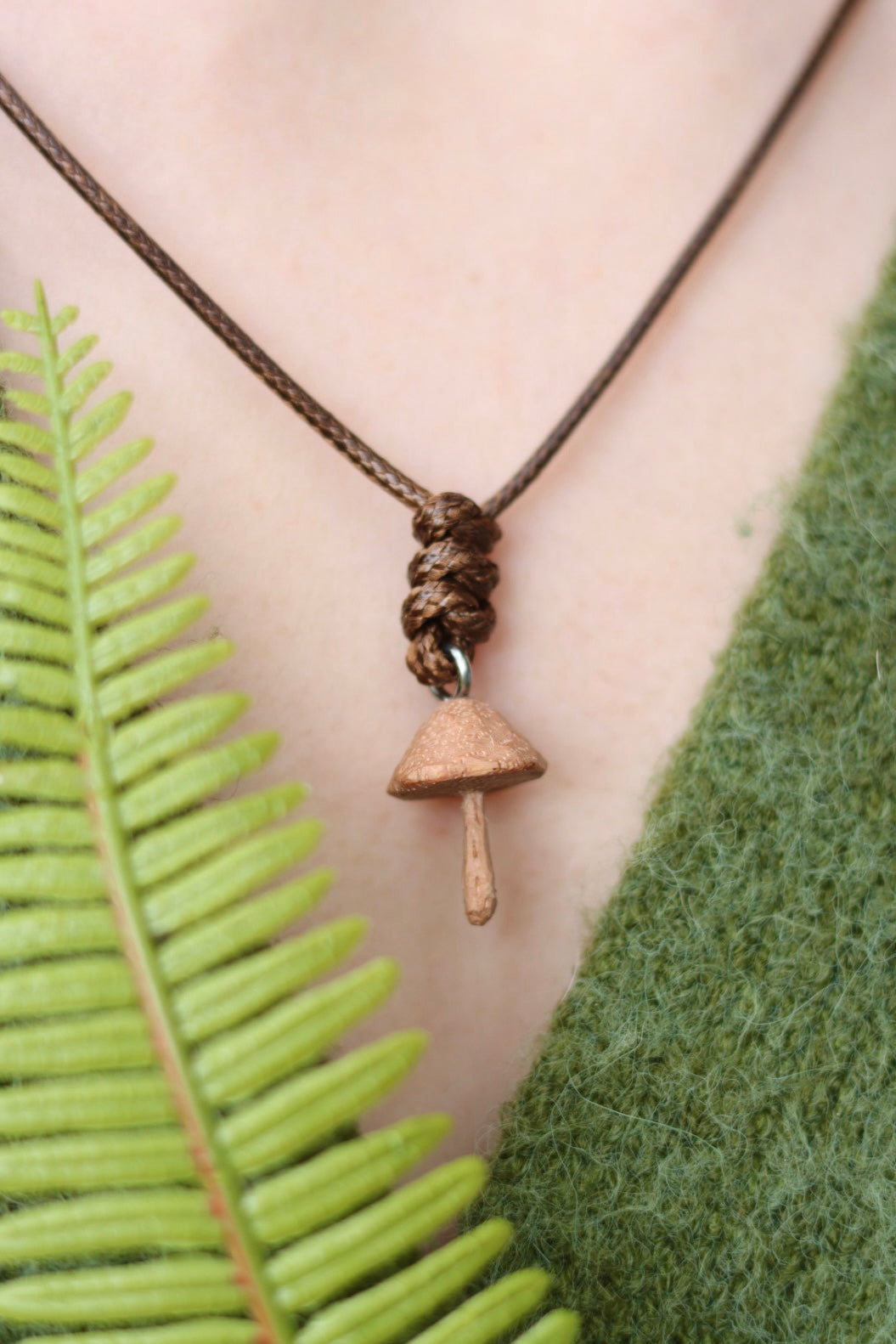 Hand carved wooden mushroom - unique