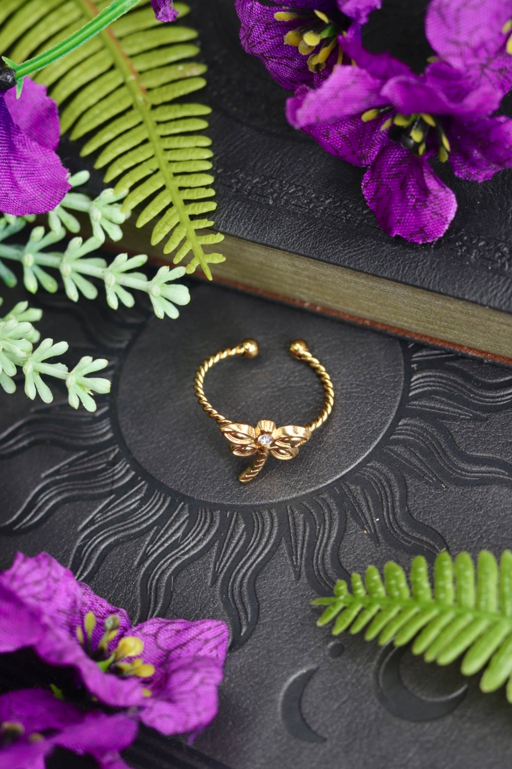 Delicate Dragonfly adjustable rings - Gold or Silver