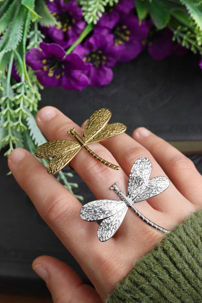 Large dragonfly rings - Gold or Silver