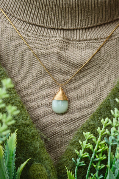 Green aventurine stone necklace