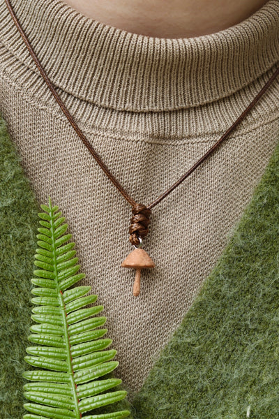 Hand carved wooden mushroom - unique