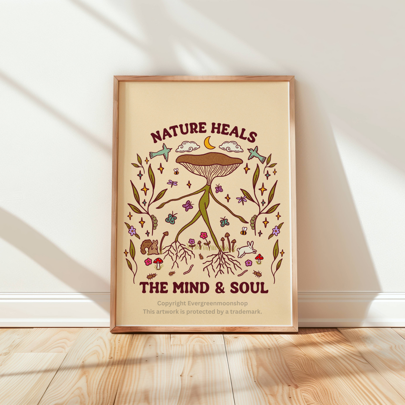 Nature heals the mind and soul wall art print