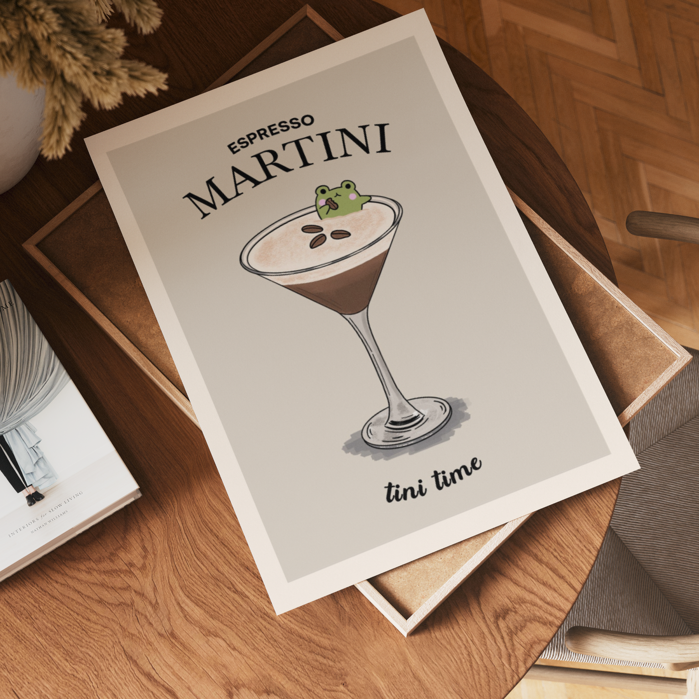 Espresso Martini Frog wall art print